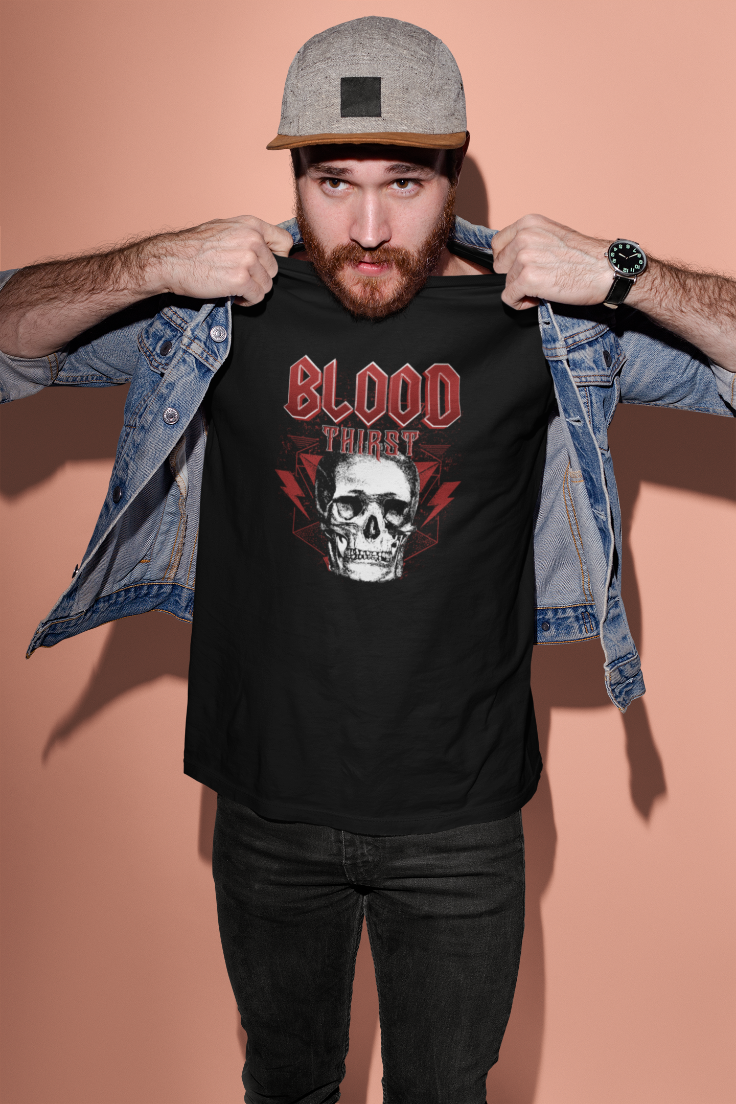 metal t-shirt men sustainable black