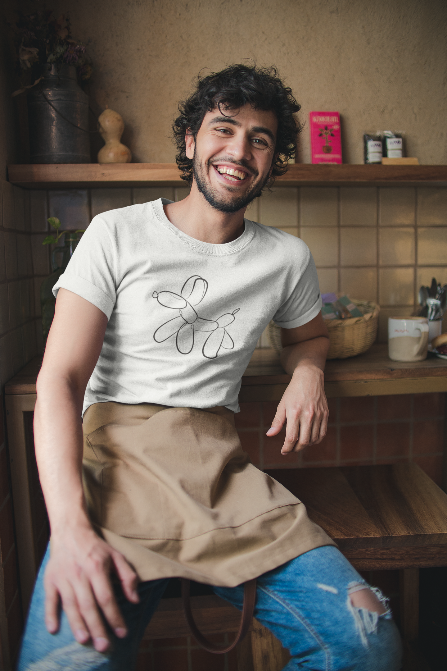 balloon dog t-shirt men sustainable white