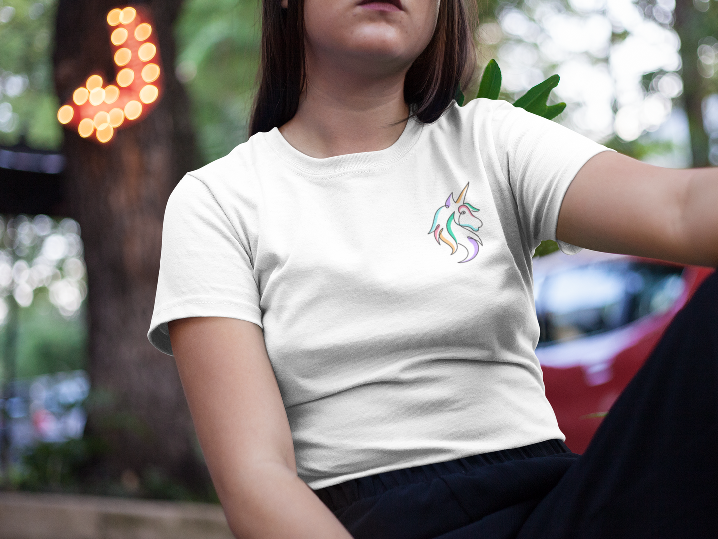 unicorn t-shirt women sustainable white